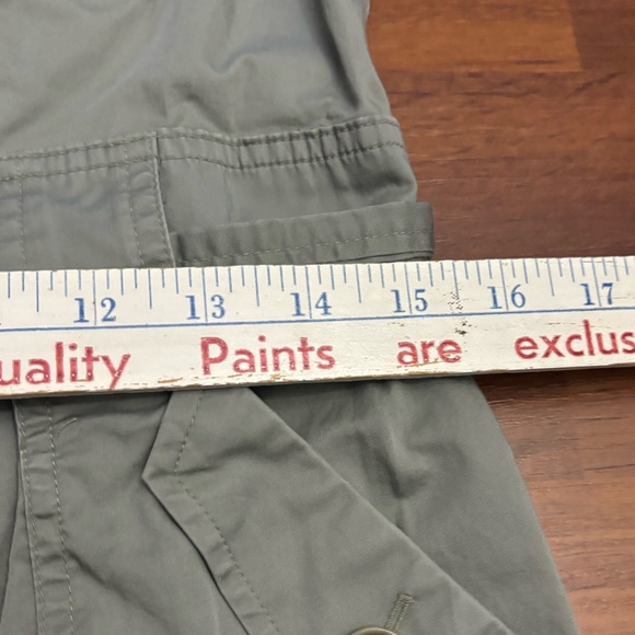 Talbots Safari Button Up Utility Shirt Dress Army Green Belted Stretch Size 6 - Picture 11 of 15